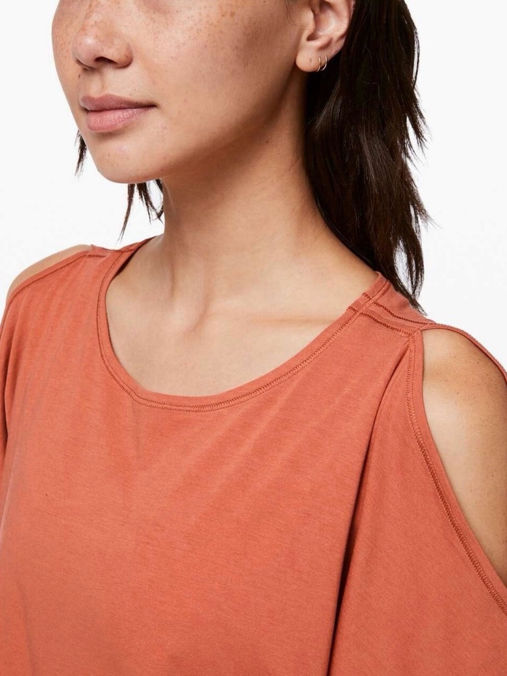 Lululemon Top Bundle Muscle Tank Cold Shoulder Canyon Rock Rust Orange XL/L - Picture 9 of 13